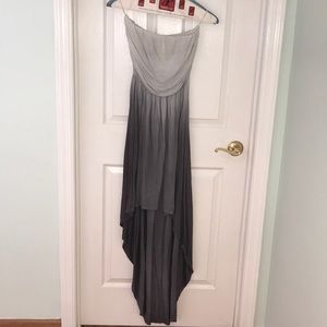 Super comfy gray ombré high low dress